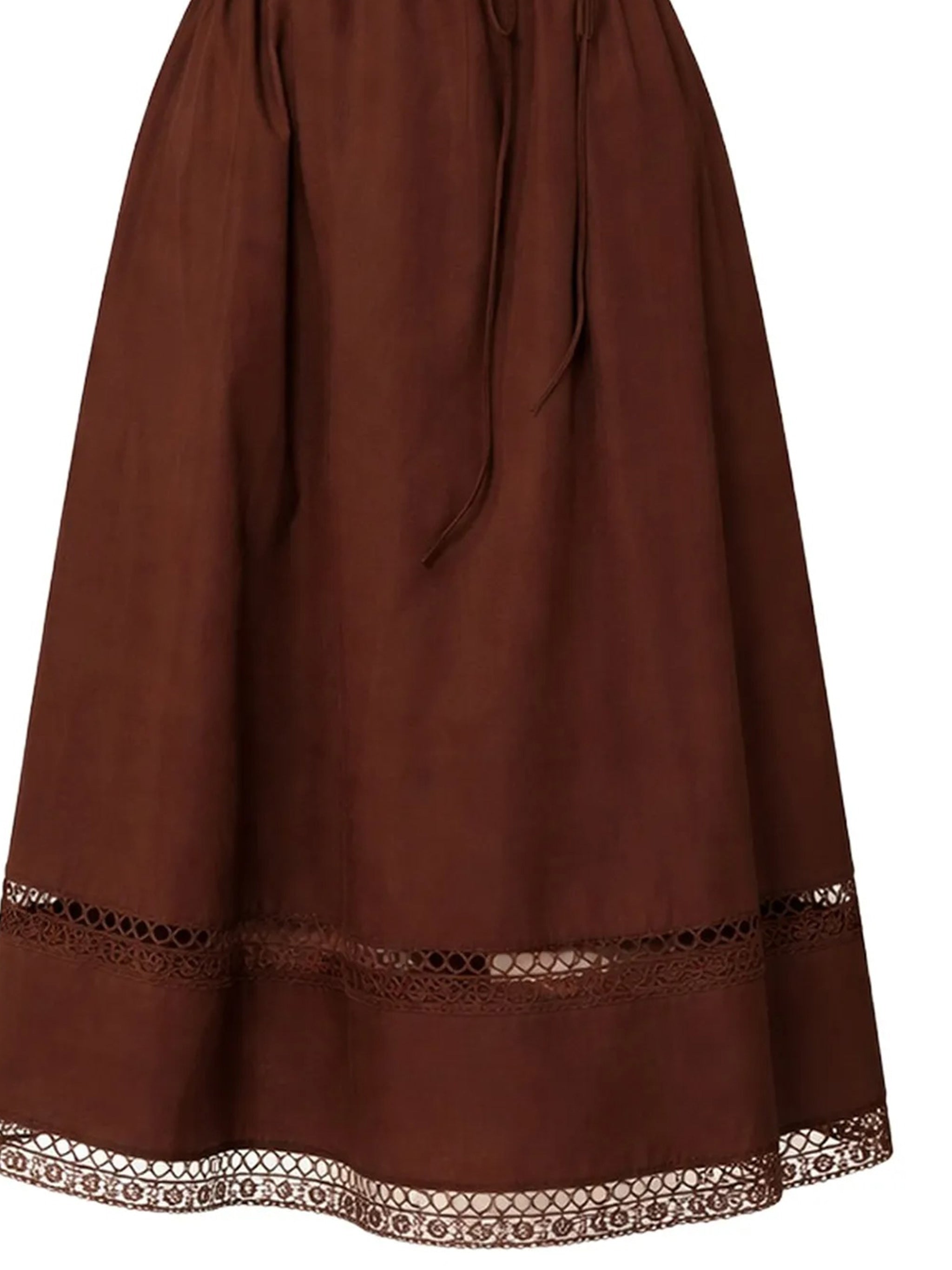 Abito Sleeveless Midi Lace Trim Dress