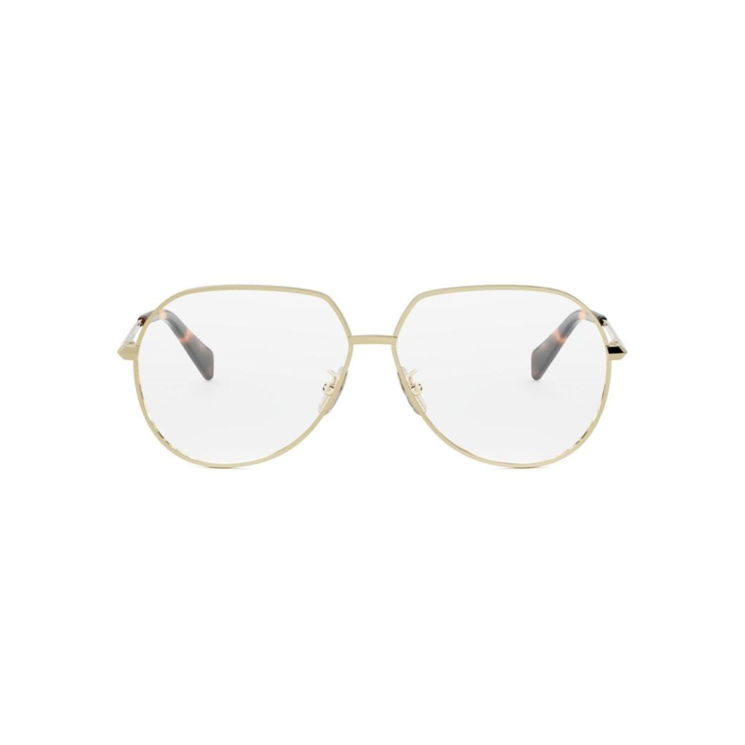 Cl50164u Geometric Gold-Tone Metal Eyeglasses