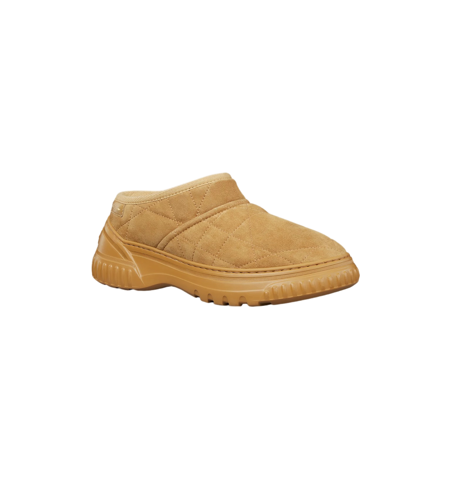Brown Quilted Suede Shearling Slip-On Boots
