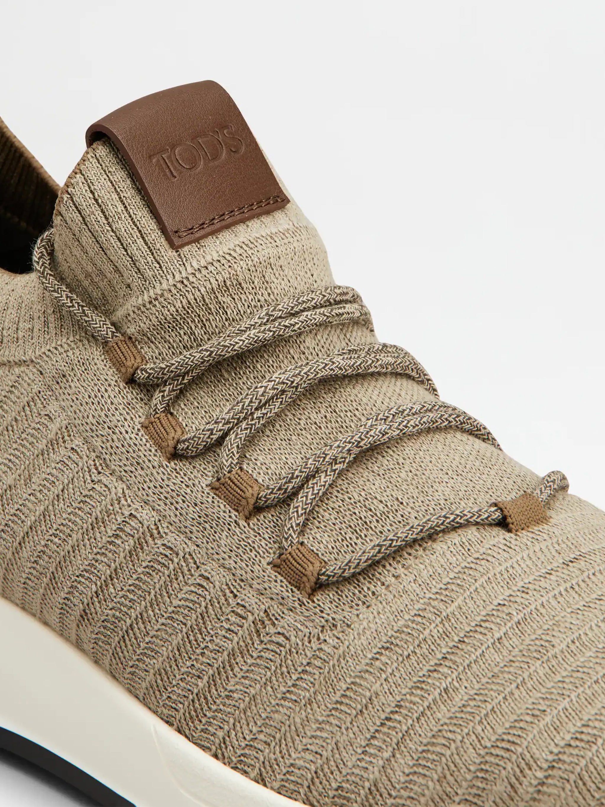 Beige Calzature Knitted Chevron Sneakers