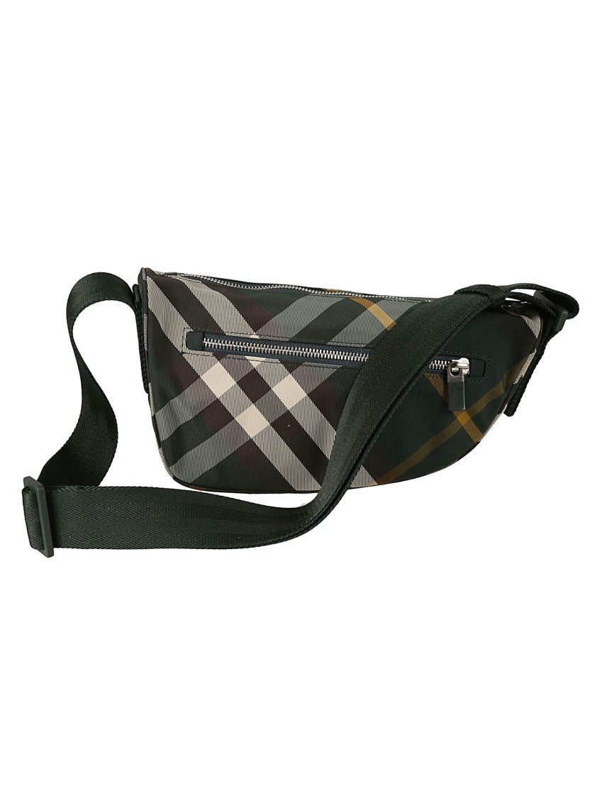 Curved Plaid Belt Bag