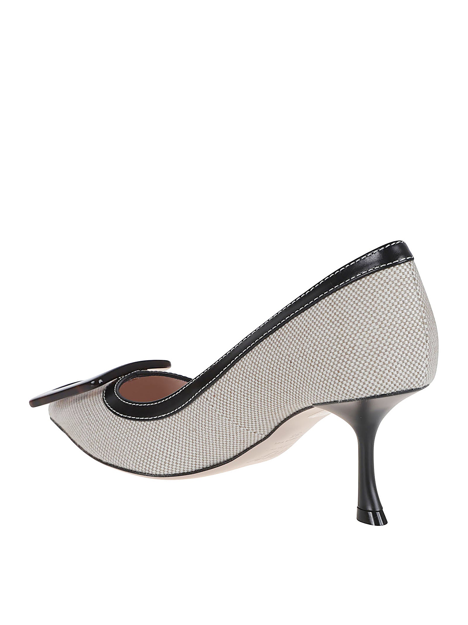 Pointed-Toe Pump with Tortoiseshell Buckle
