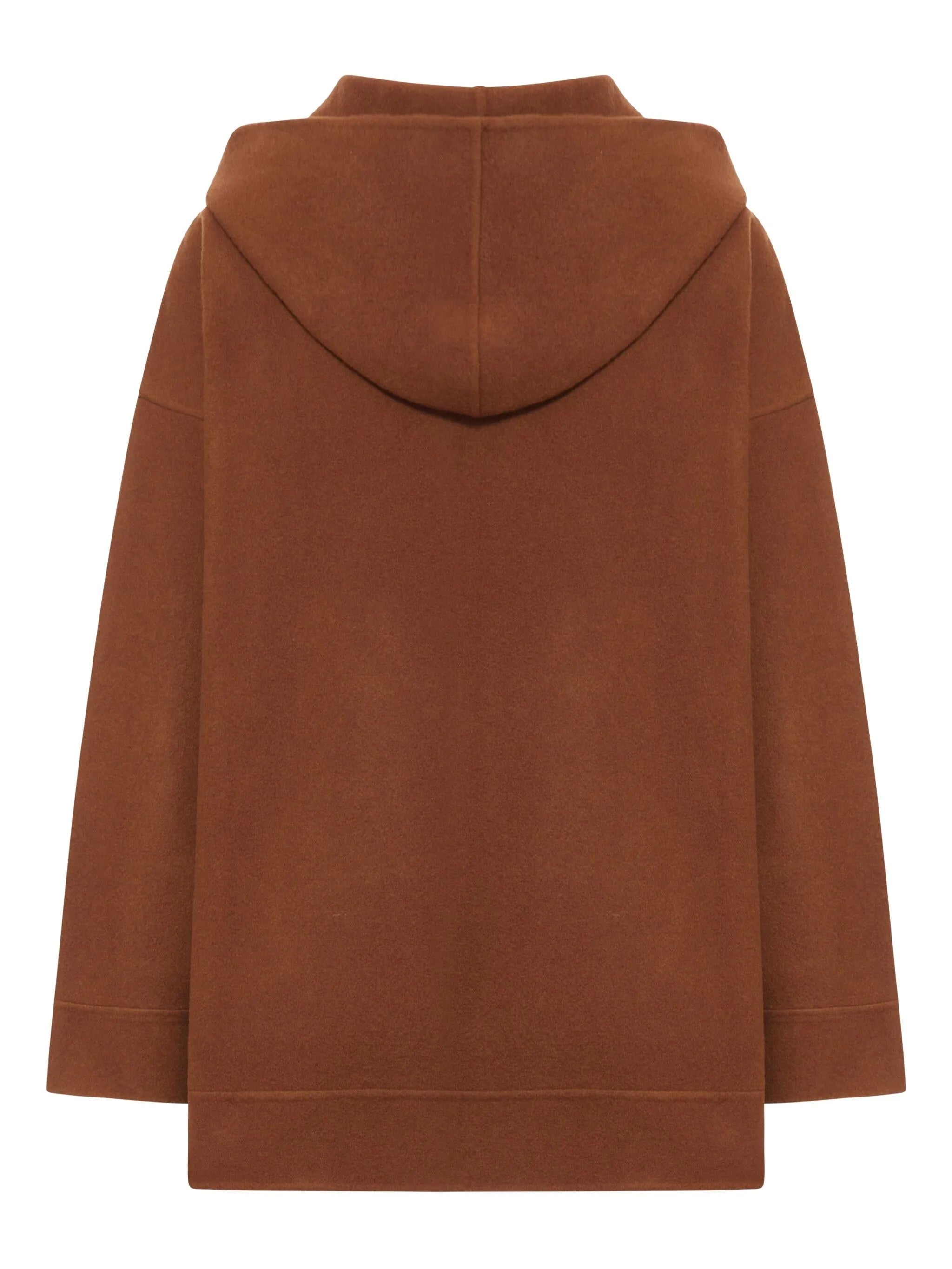 Brown Etuania Hooded Front Zipper Jacket