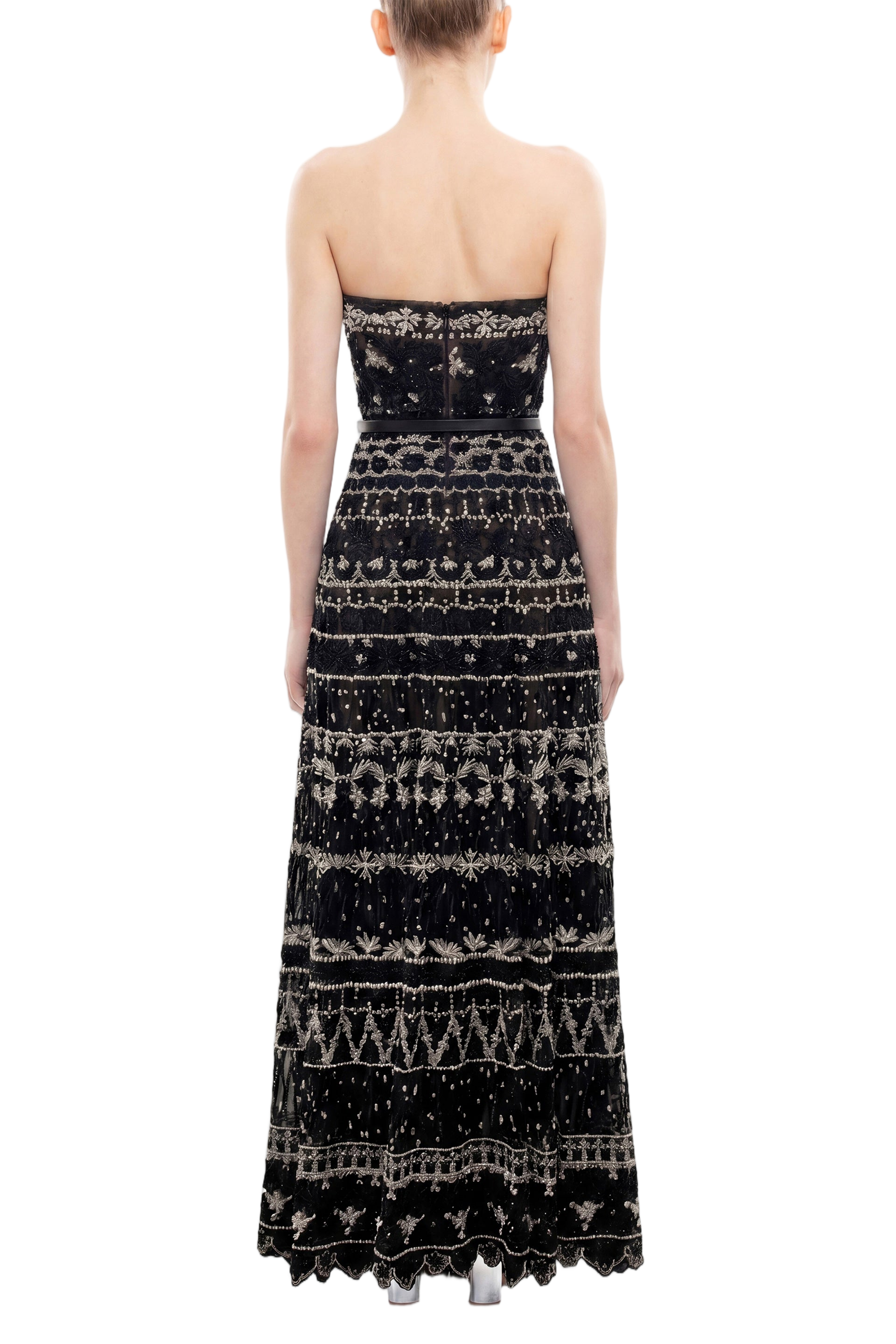 Strapless Beaded Tulle Dress