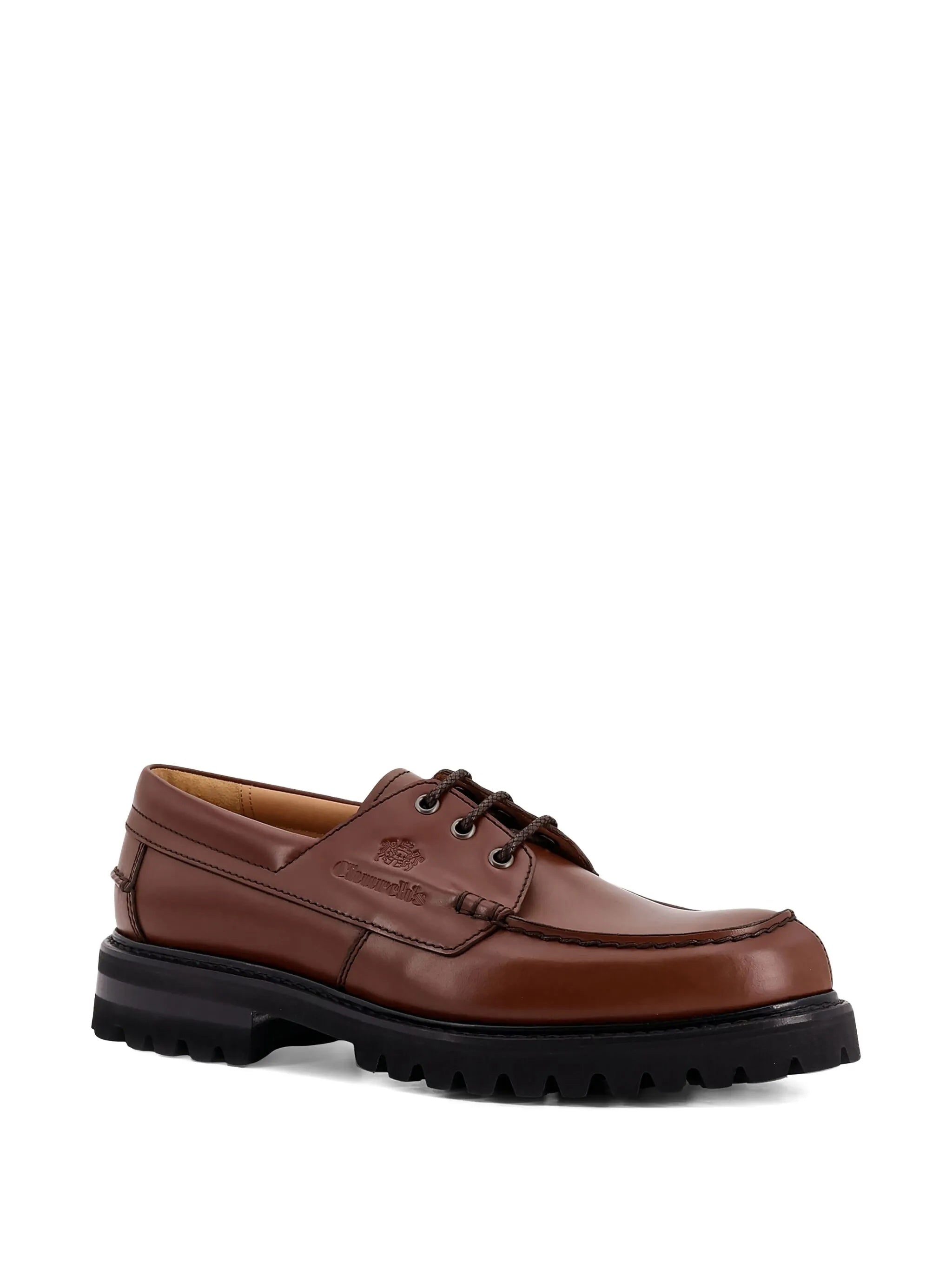 Brown Pickering Polished Moc Toe Shoes