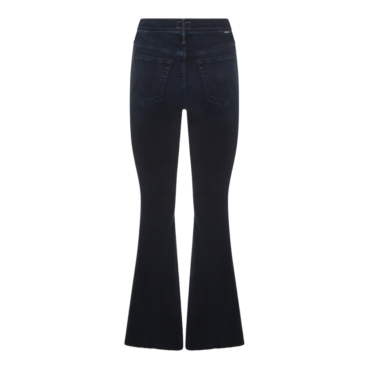 High-Waisted Indigo Flared Jeans with Raw Hem