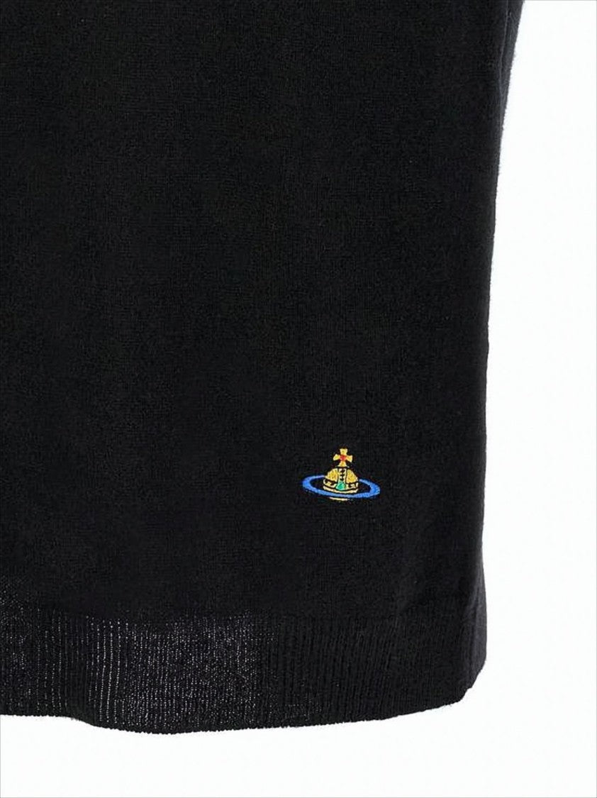 Black Cashmere-Wool Midi Skirt with Ribbed Waistband