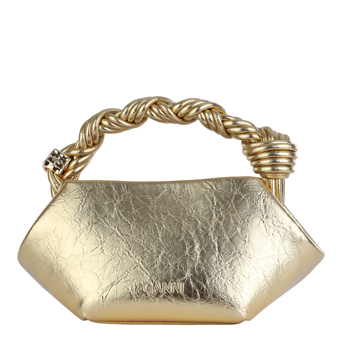 Crinkled Metallic Gold Geometric Bag