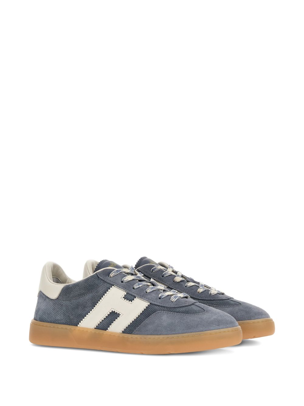 Textured Blue Low-Top Sneakers