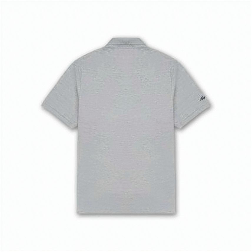 Heathered Grey Polo Shirt with Iconic Logo