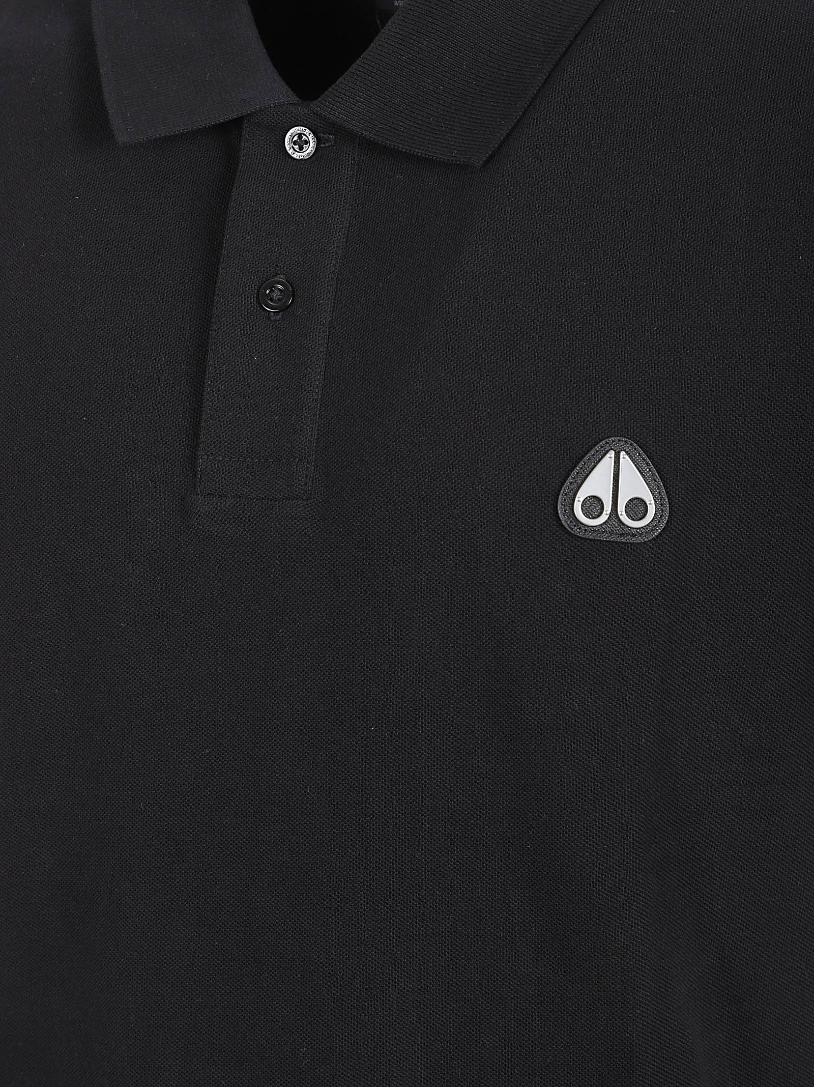 Minimalist Black Cotton Polo with Subtle Logo Emblem