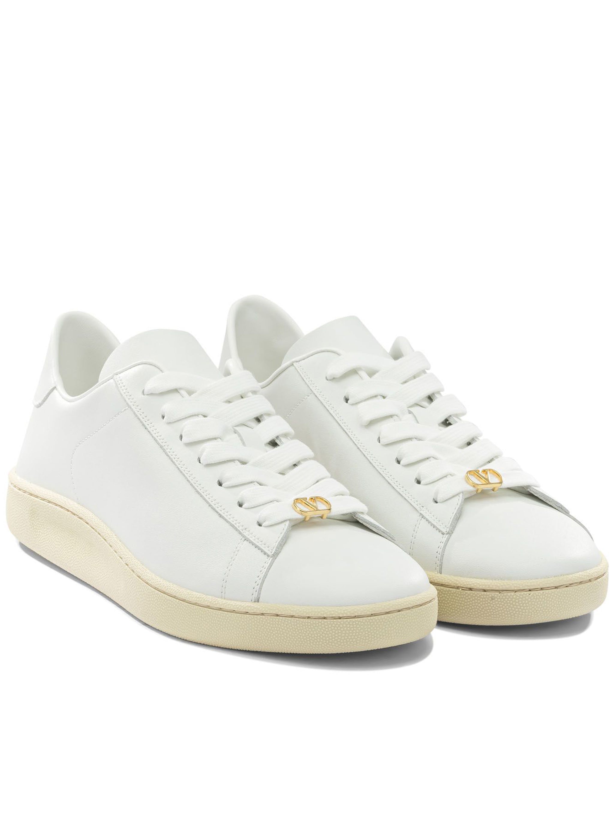 White Minimalist Smooth Leather Low-Top Sneakers