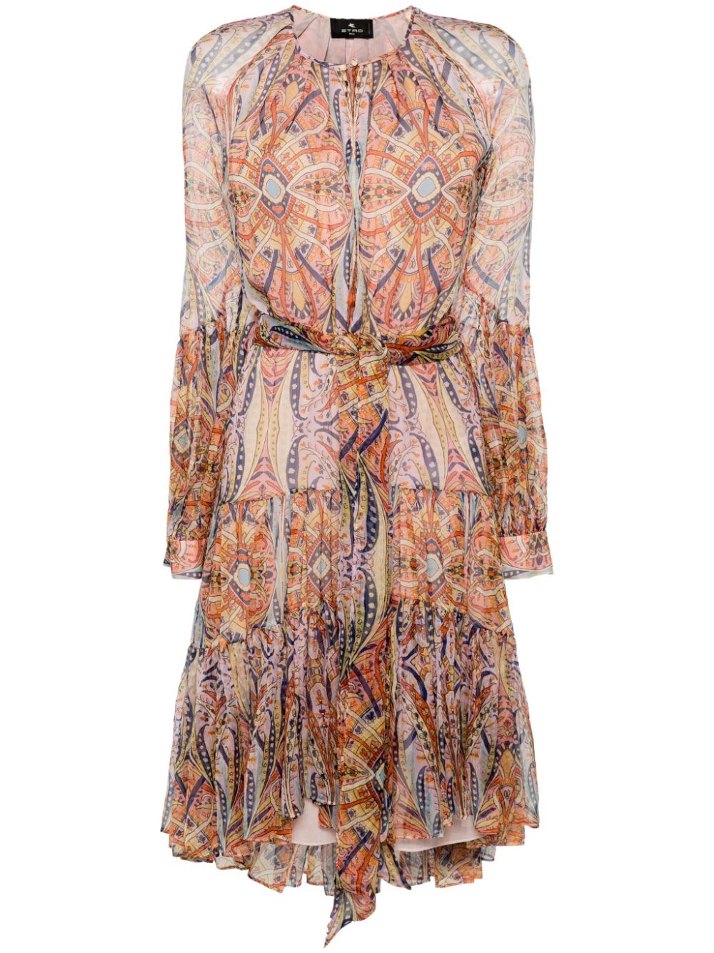 Silk Chiffon Graphic Print Dress