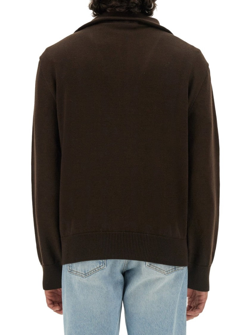Knitted Polo With Zip-Up Collar