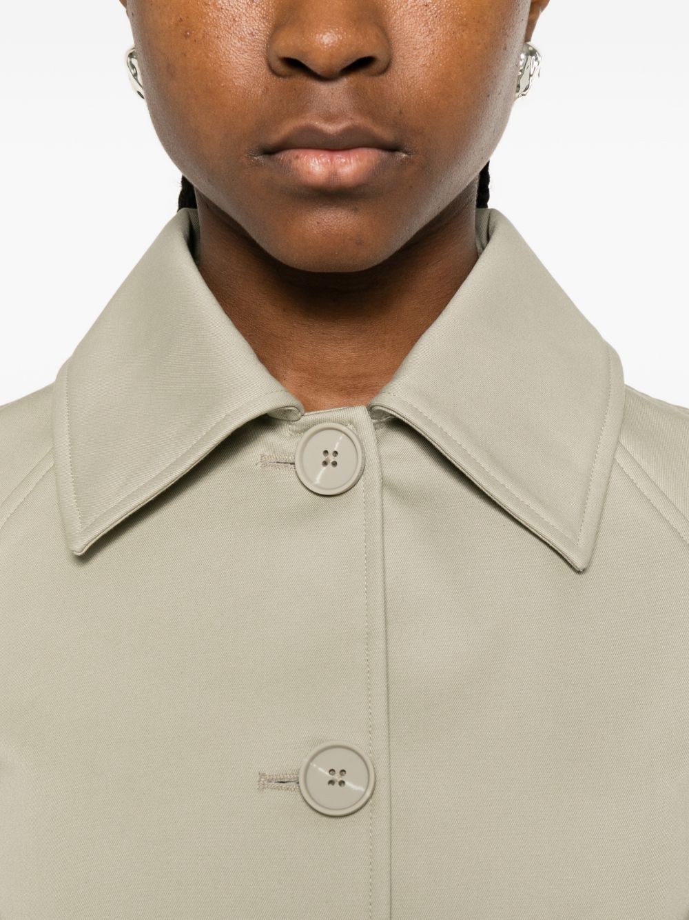 Cropped Boxy Jacket With Pointed Collar
