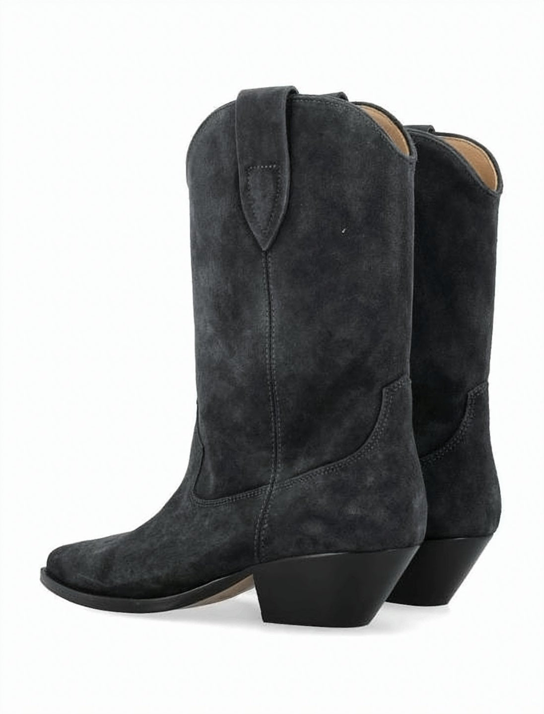 Mid-Calf Suede Leather Cowboy Boots