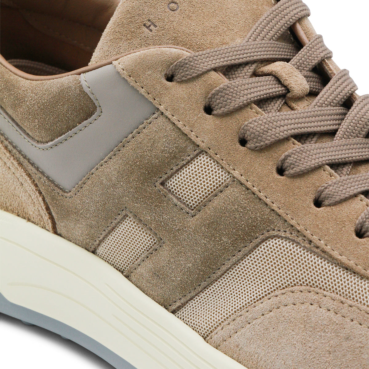 Beige Leather Sneakers