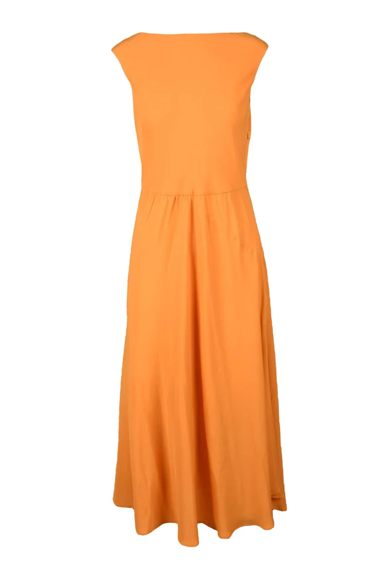 Structured Orange Maxi Dress