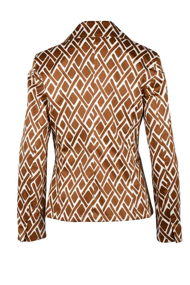 Nabot Fitted Jacket - Beige/Rust