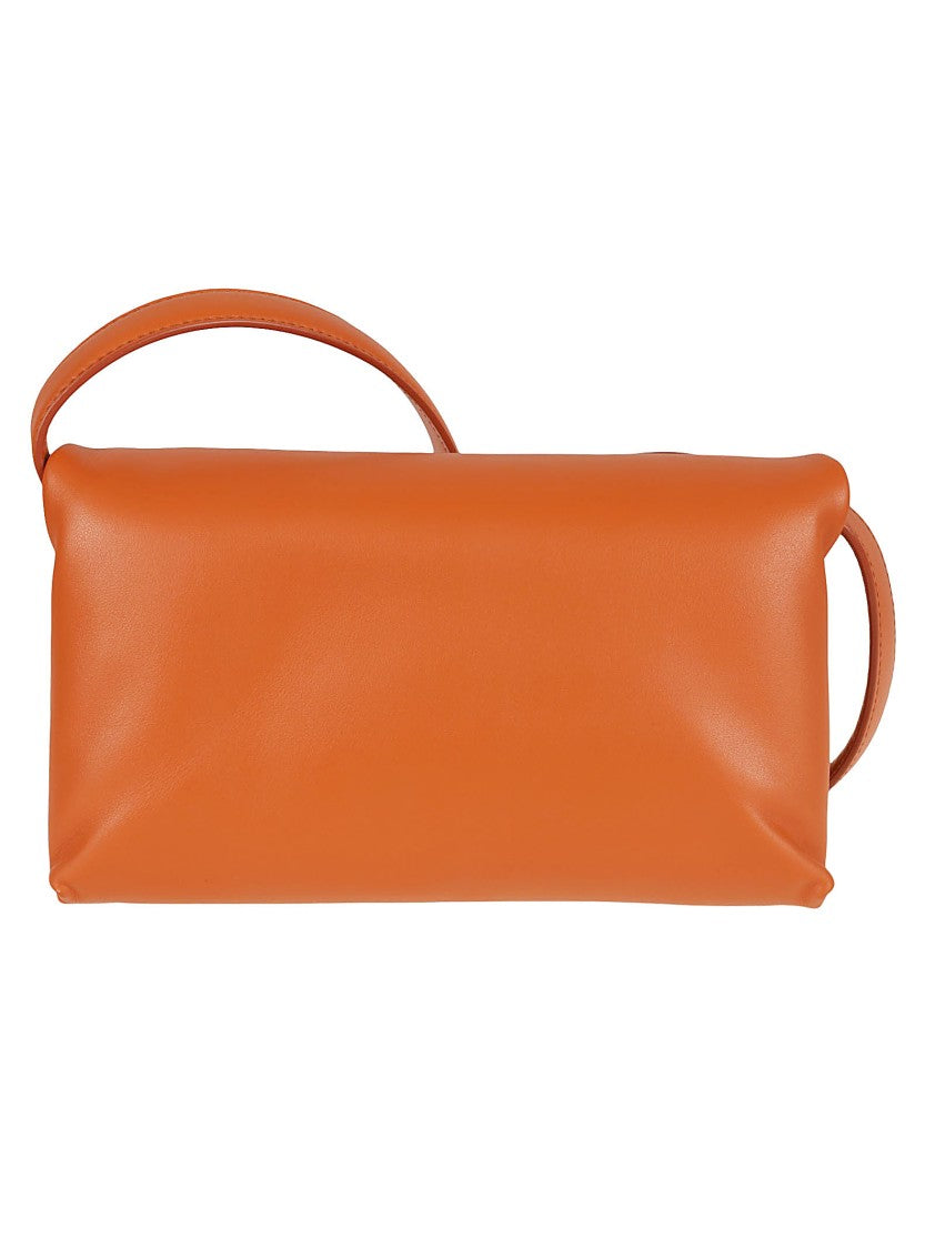 Fold-Over Calf Leather Bag With Detachable Strap