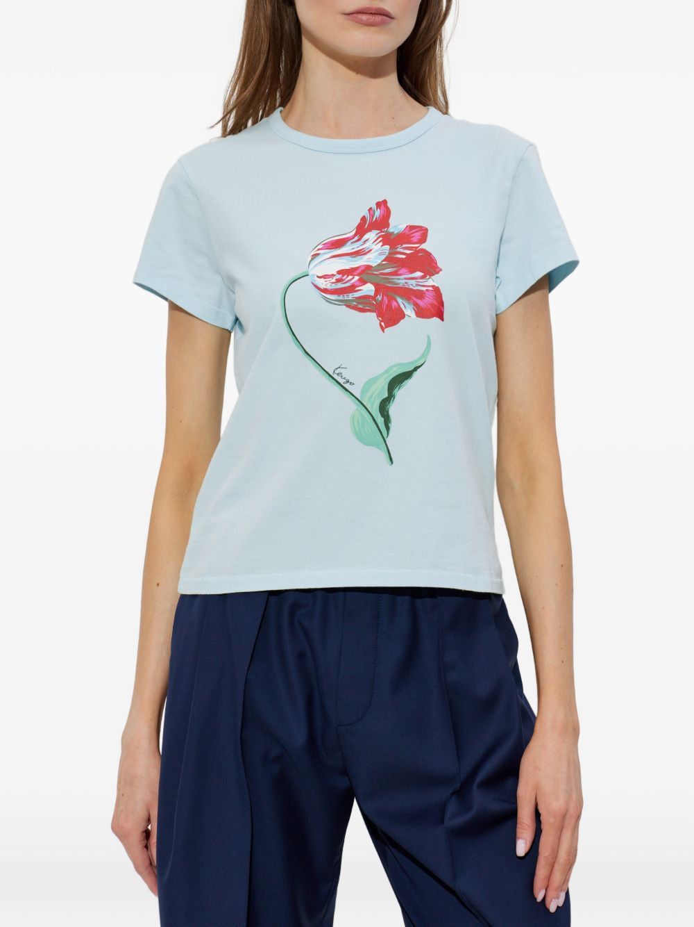 White Relaxed Fit Graphic Crew Neck Top