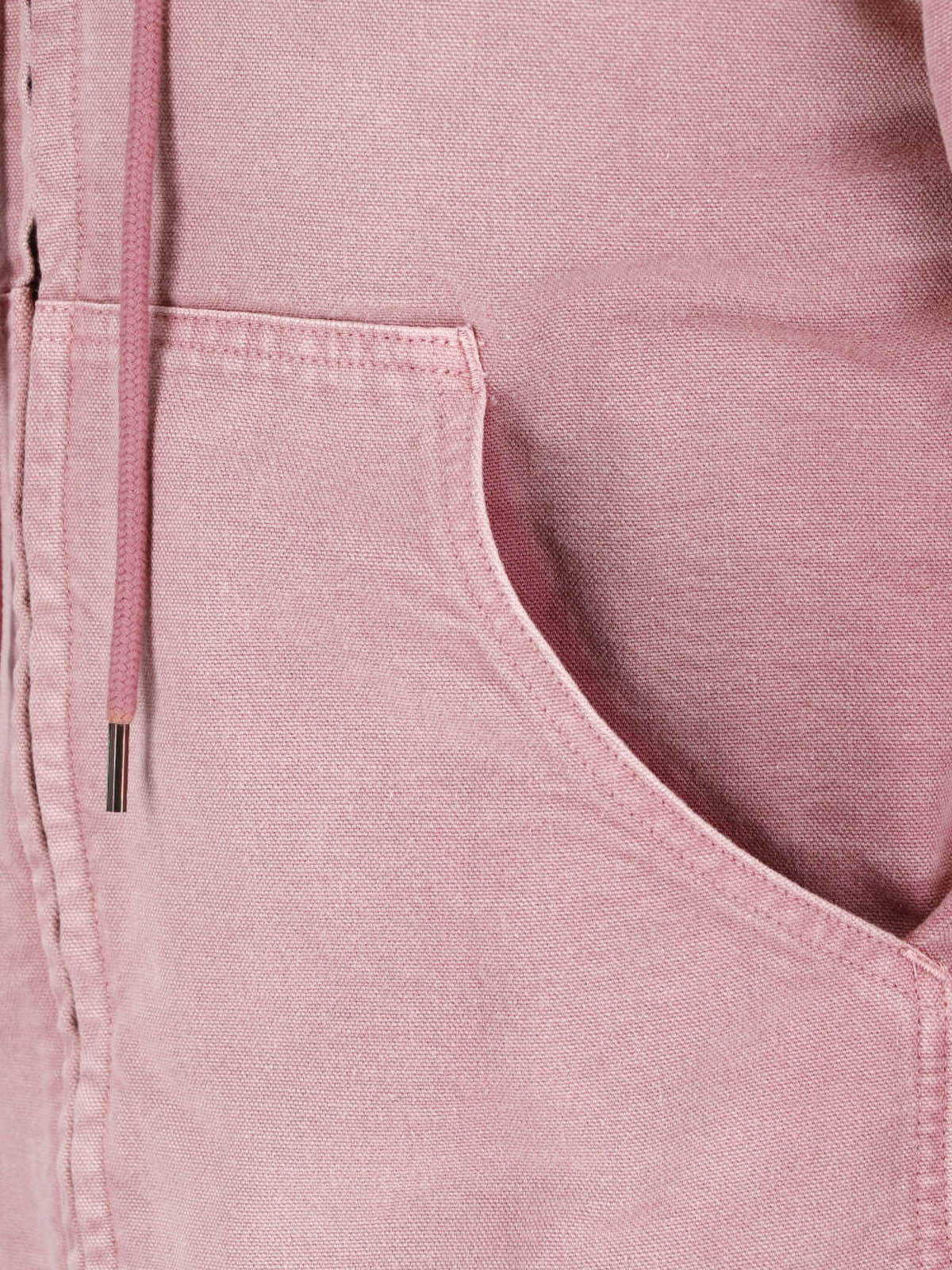 Pink Cropped Hooded Fleece Lined Jacket