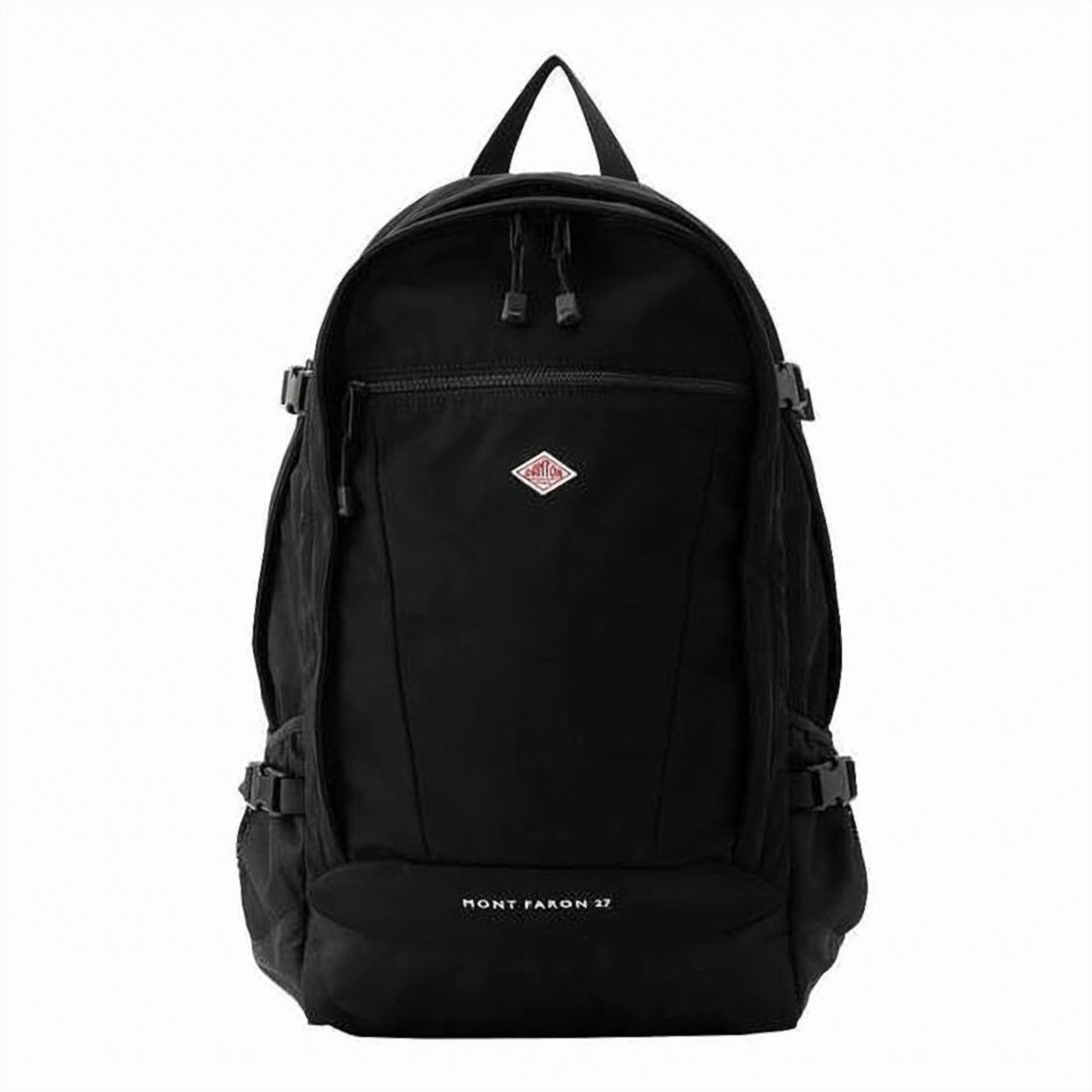 Black Structured Polyester Zip Closure Backpack