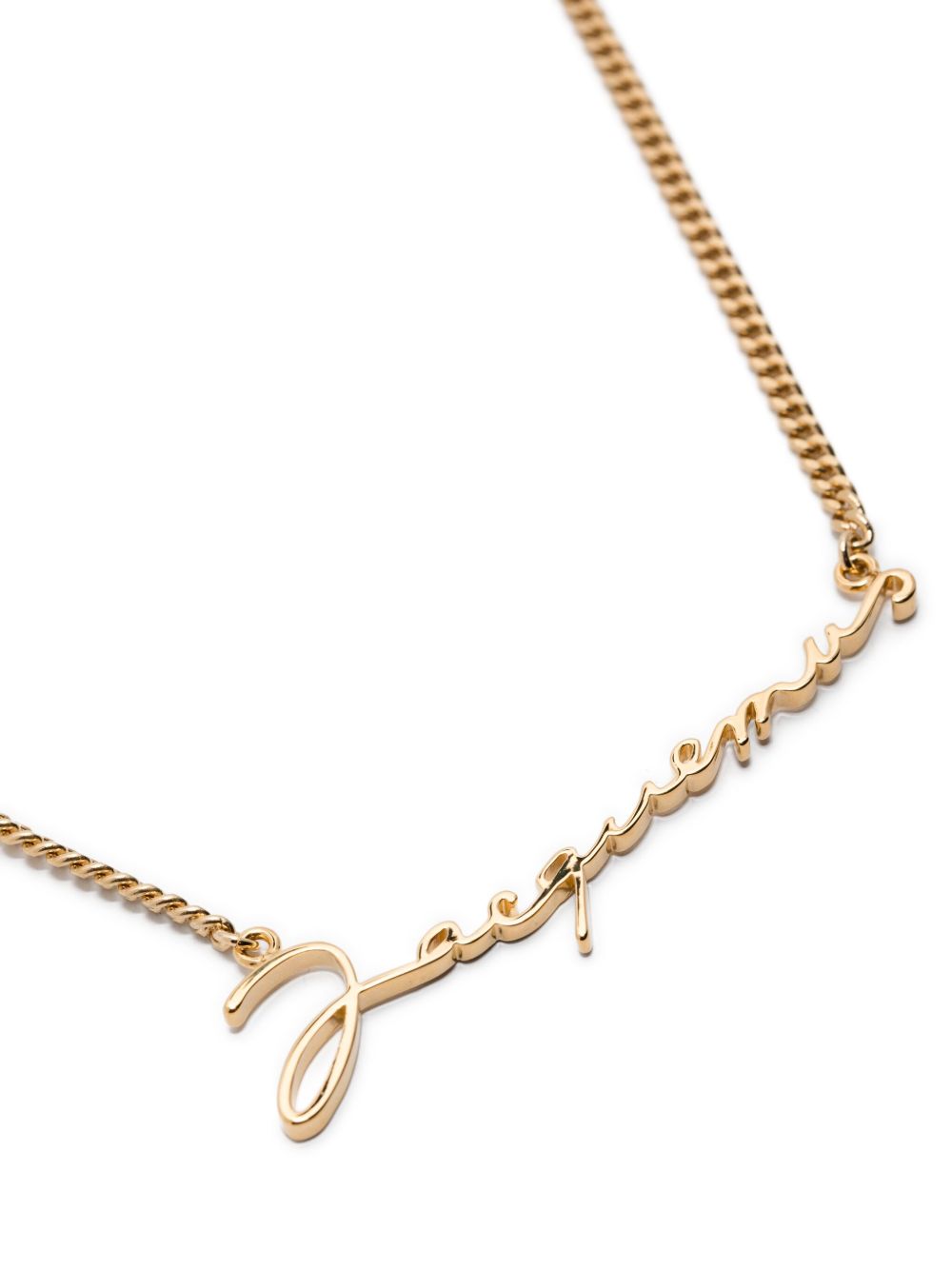 Cursive Logo Pendant Gold-tone Necklace
