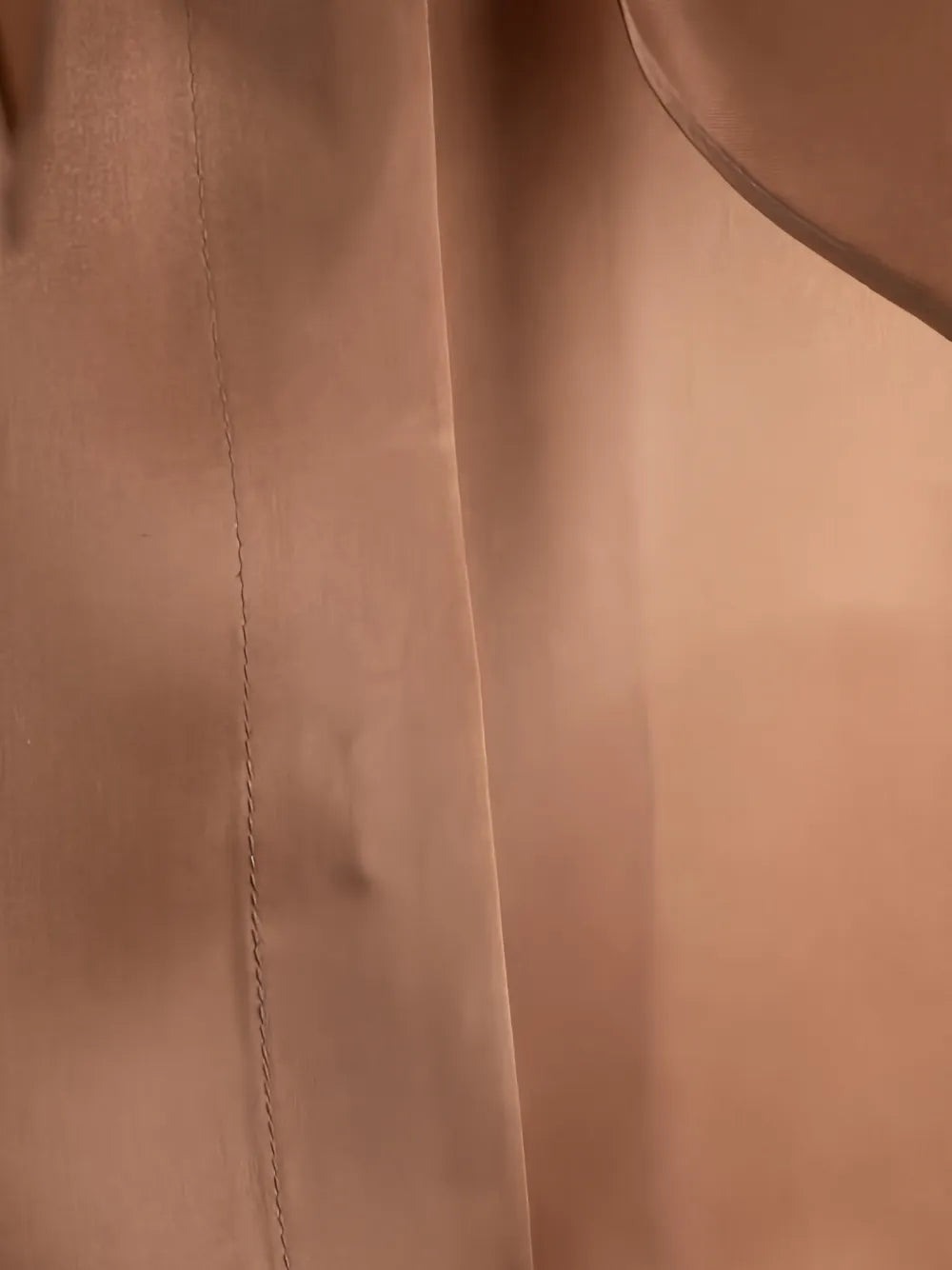 Satin Brown Blouse with Oversized Bow Tie and Boxy Silhouette