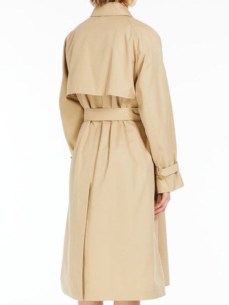 Double-Breasted Trench Coat with Belted Waist