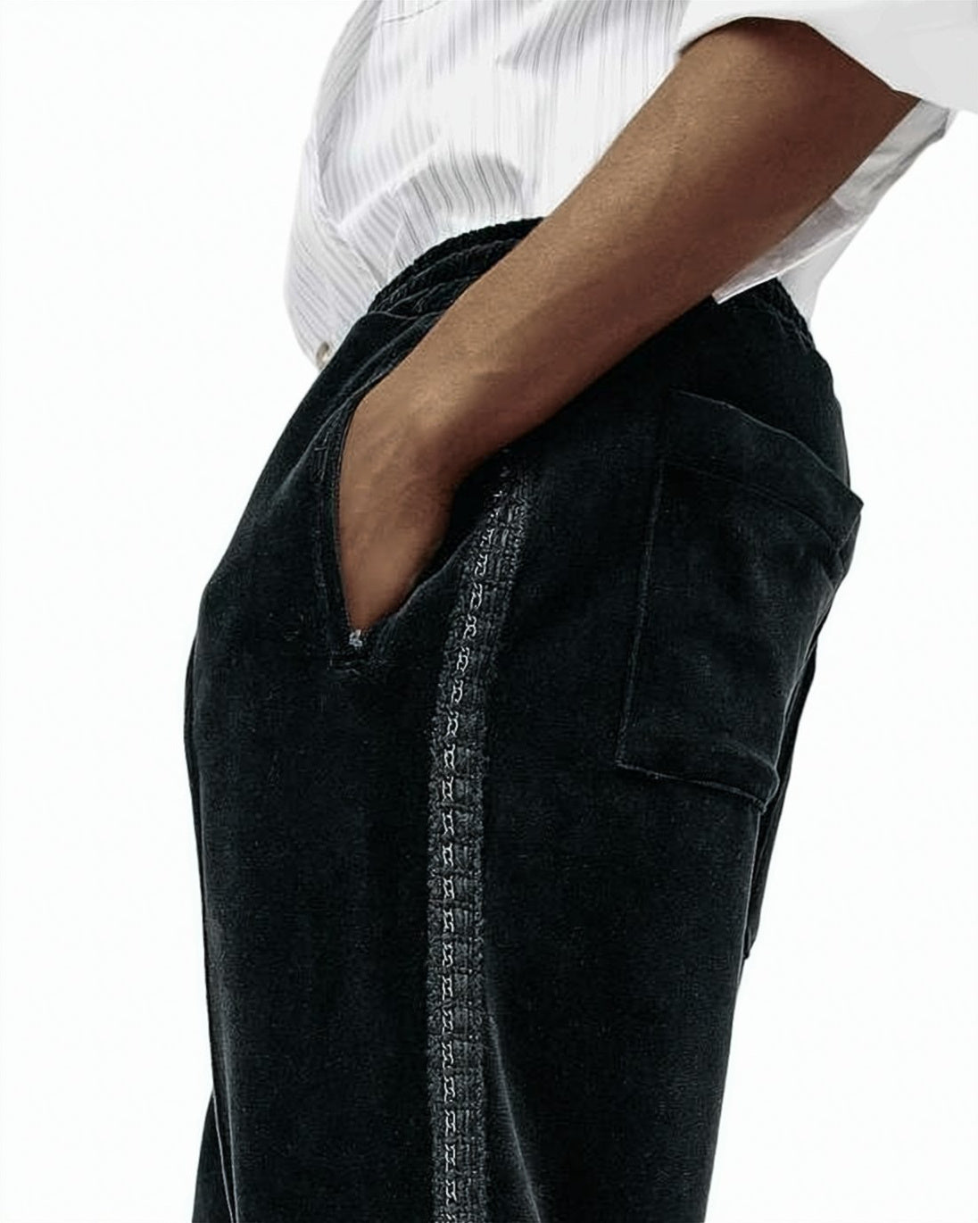 Relaxed Fit Velvety Texture Pants