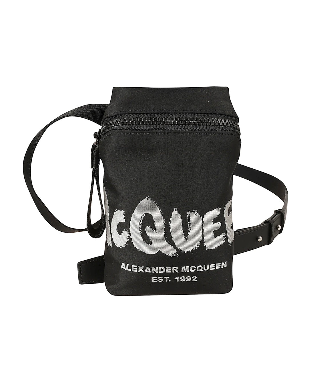 Minimalist Black Shoulder Bag with Prominent Logo