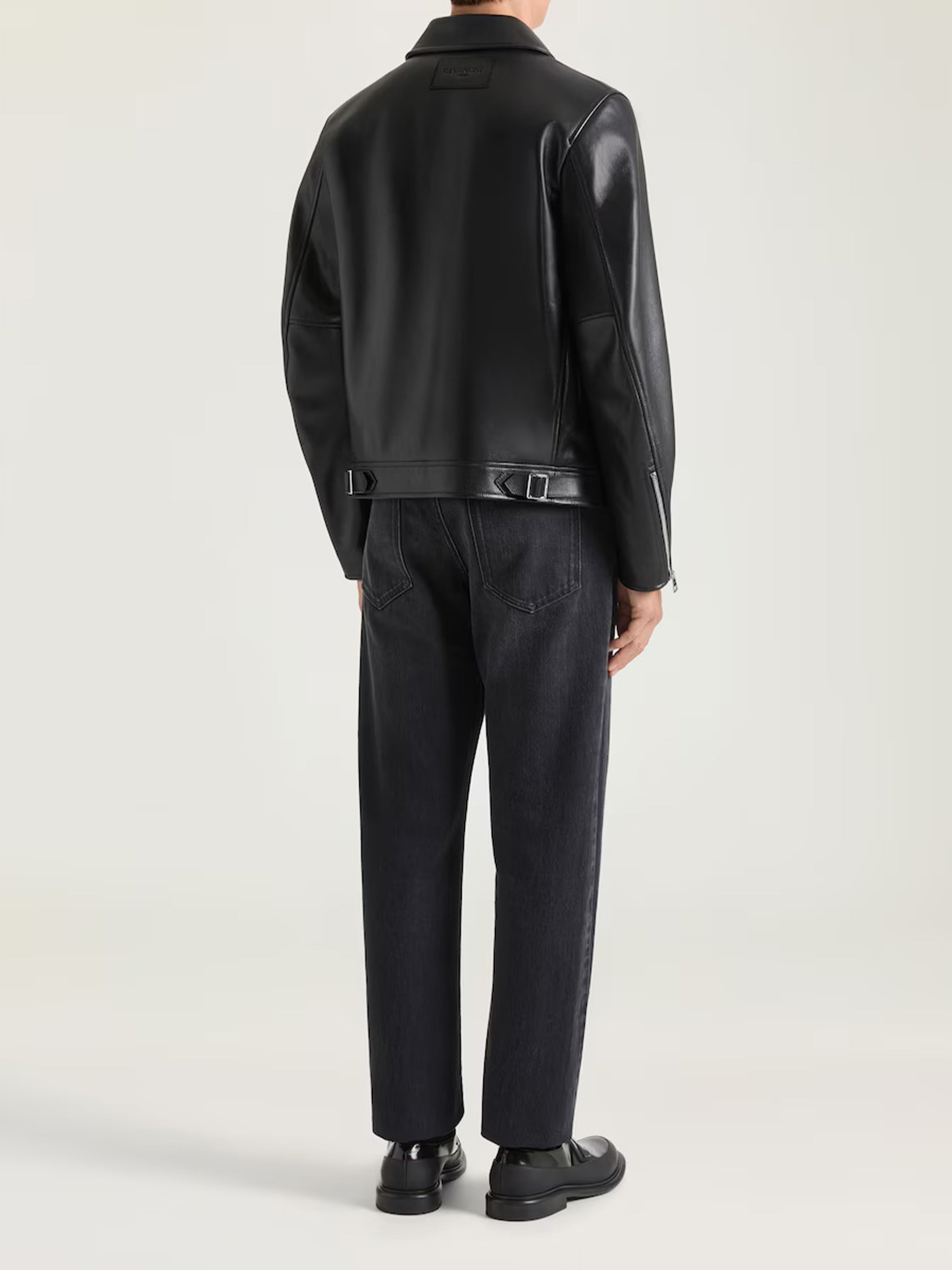 Straight Couture Seam Black Denim Jeans