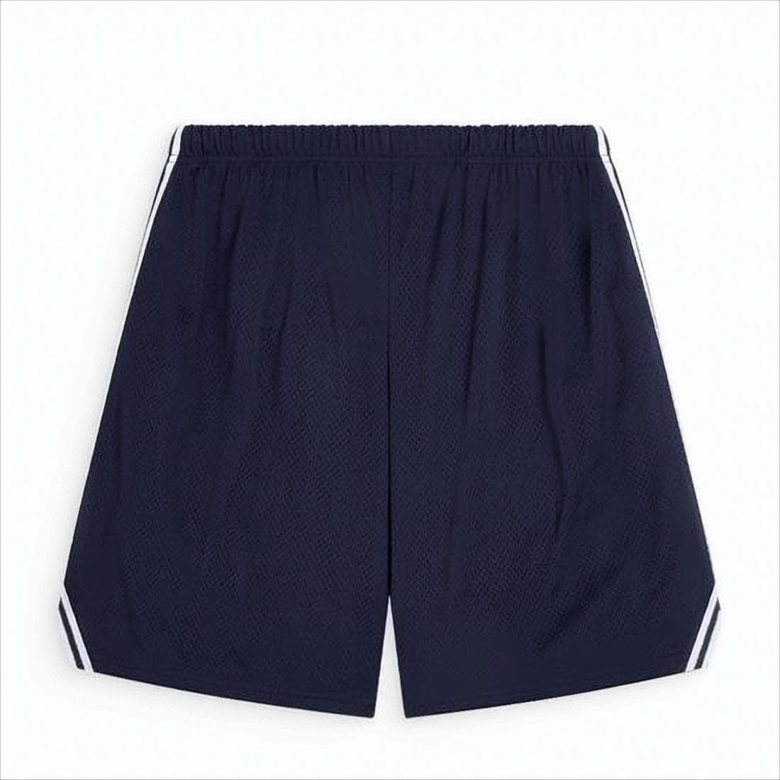 Textured Blue Active Shorts with Vertical Stripes