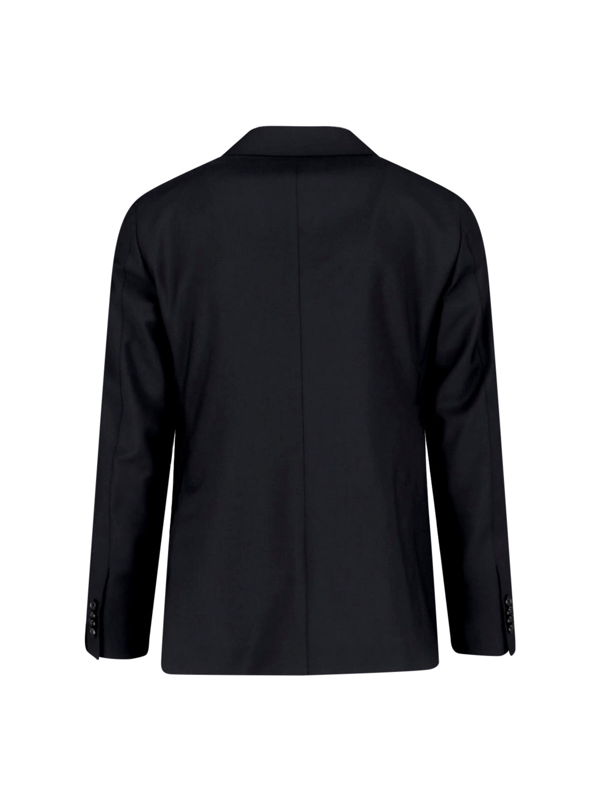 Black Double-Breasted Wool And Mohair Blend Suit
