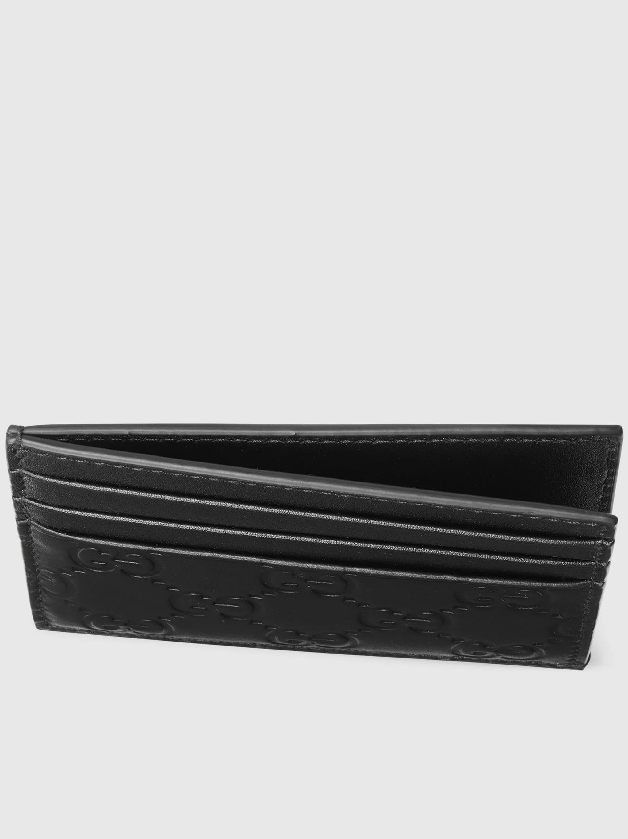 Black Arabella Embossed Leather Card Case