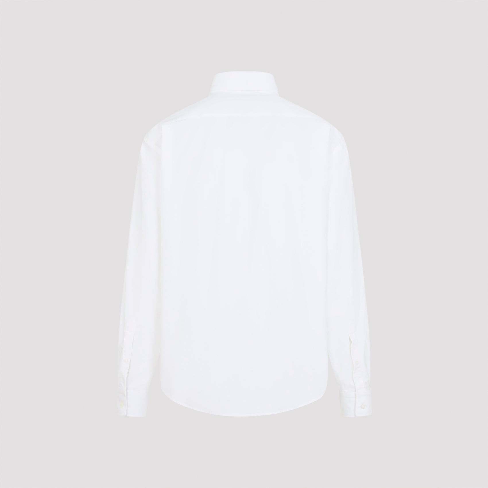 Classic White Button-Up Shirt With Embroidered Logo