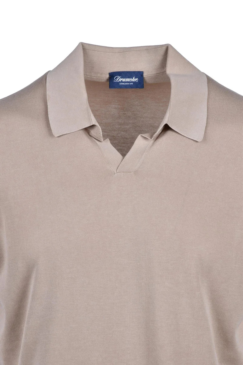 Cotton Knit Polo Shirt - Turquoise