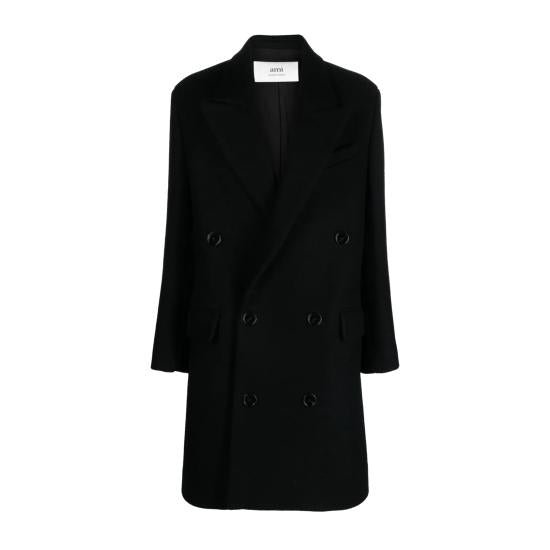 Double-Breasted Long Coat with Tailored Silhouette