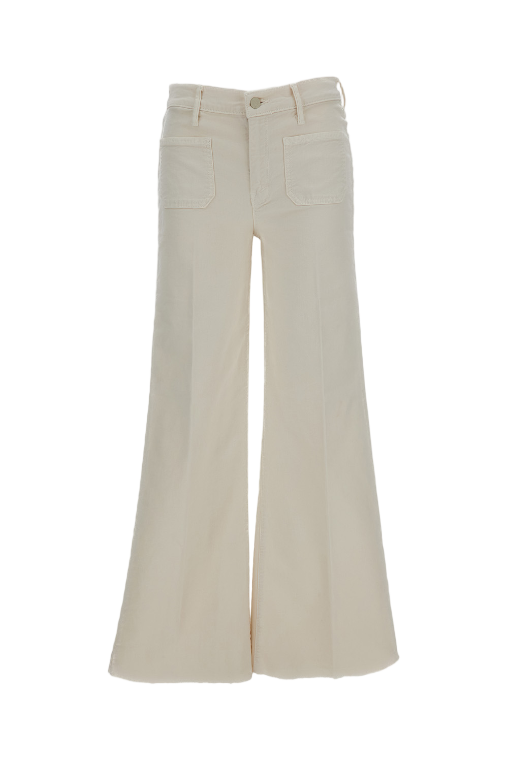 High-Rise Flared Jeans with Raw-Cut Hem