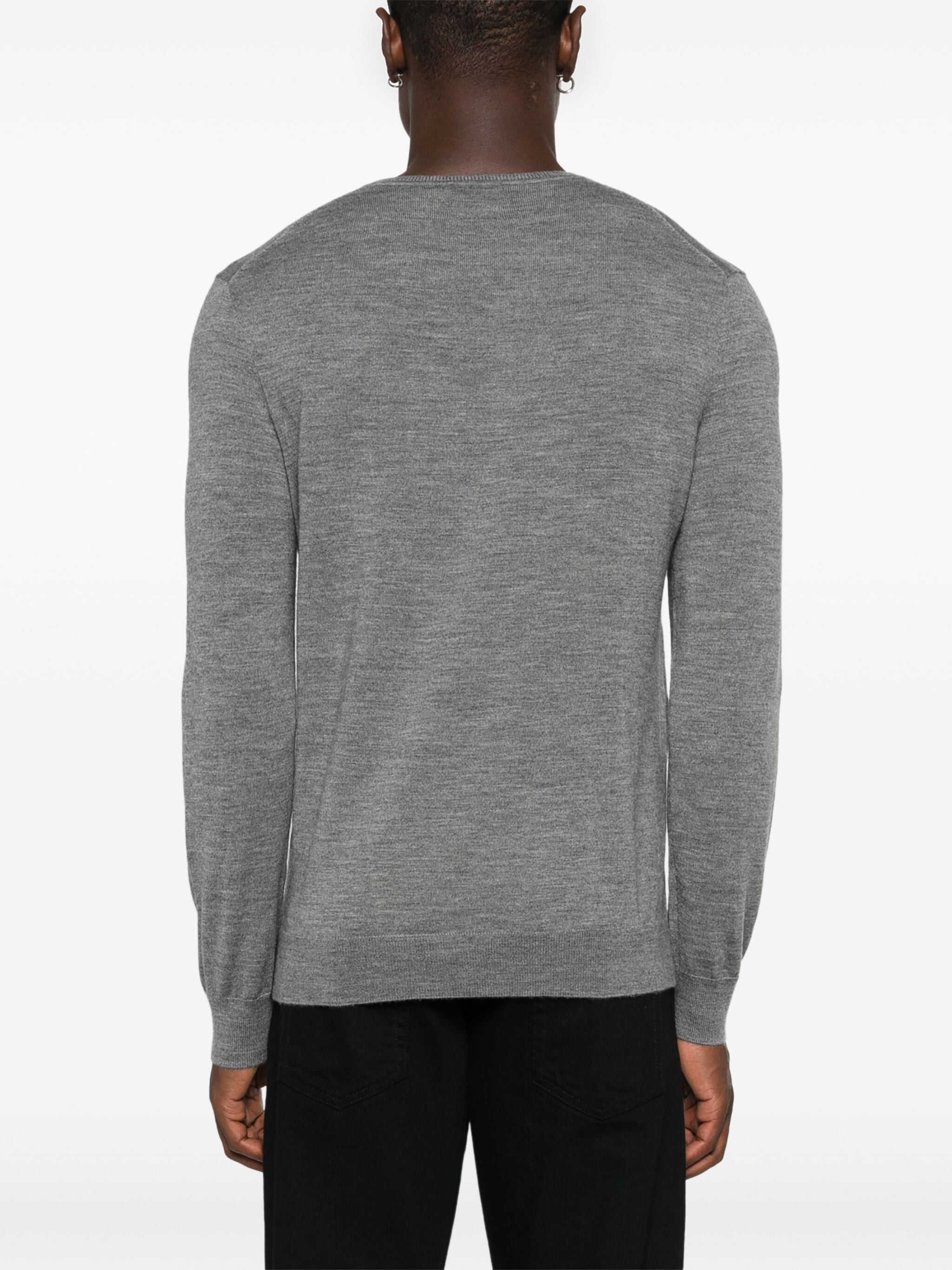 Grey Pullover Tailored Crew Neck Pullover