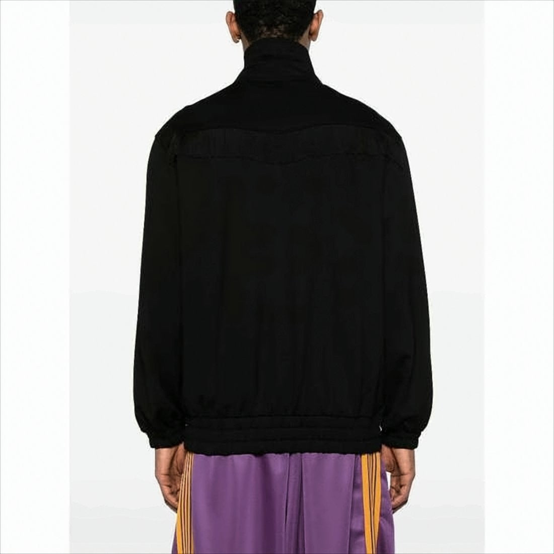 Fringe-Detail Black Jacket with Zippered Pockets