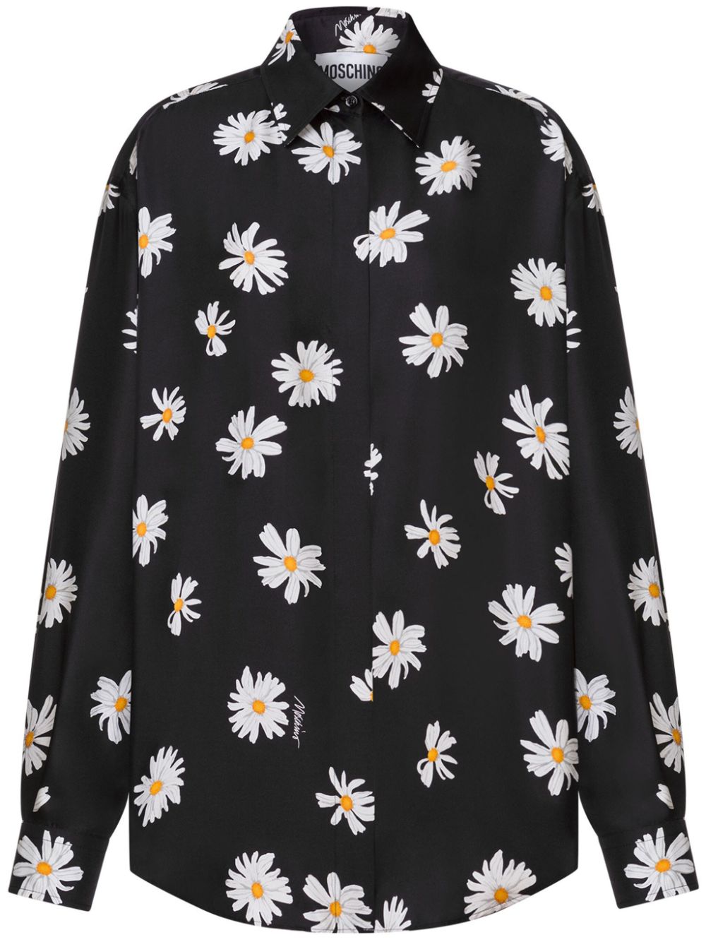 Relaxed-Fit Black Blouse