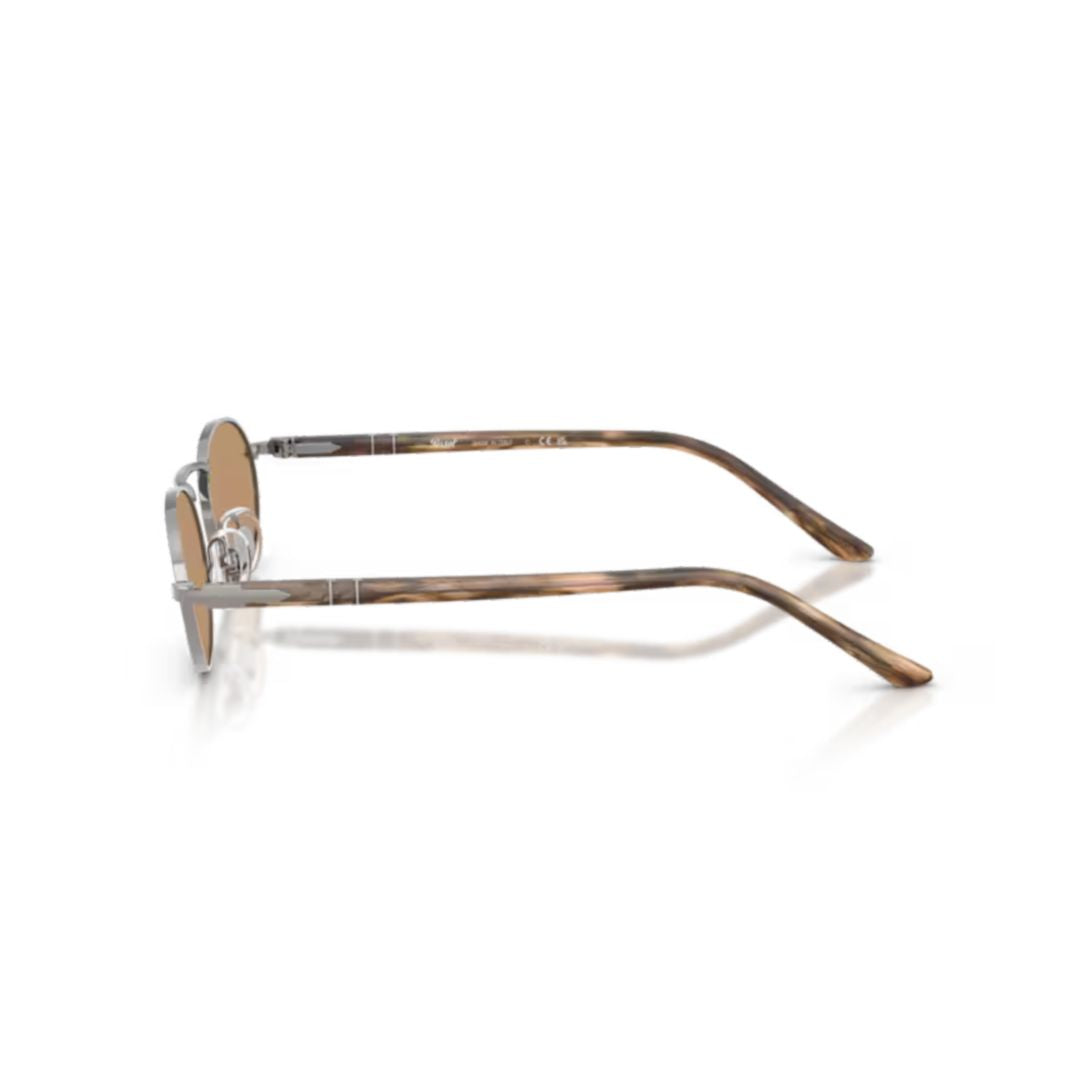 0po1023s Oval Metal Sunglasses with Tortoiseshell Accents