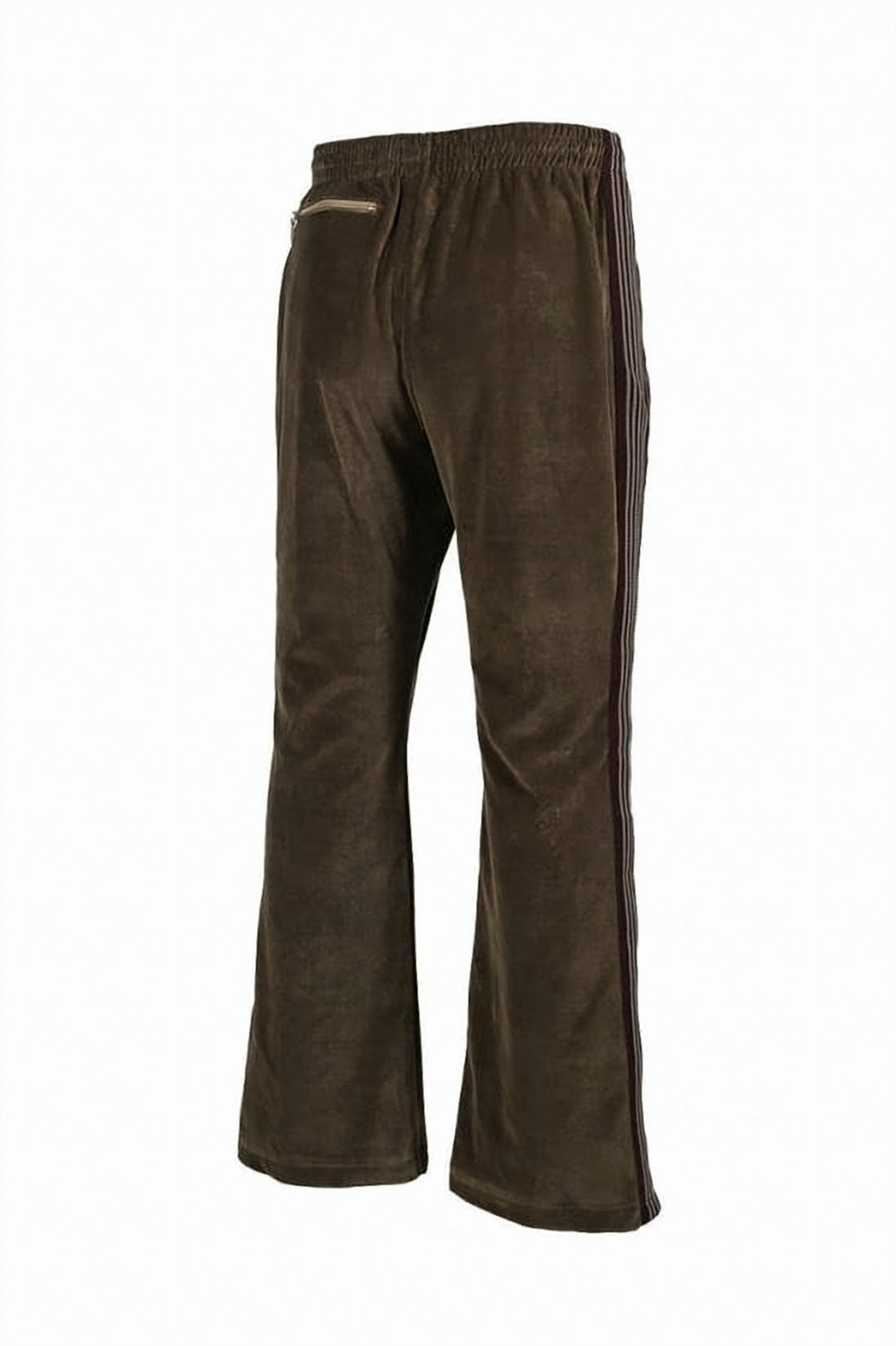 Relaxed Fit Brown Training Jogger Pants with Vertical Stripe Accents