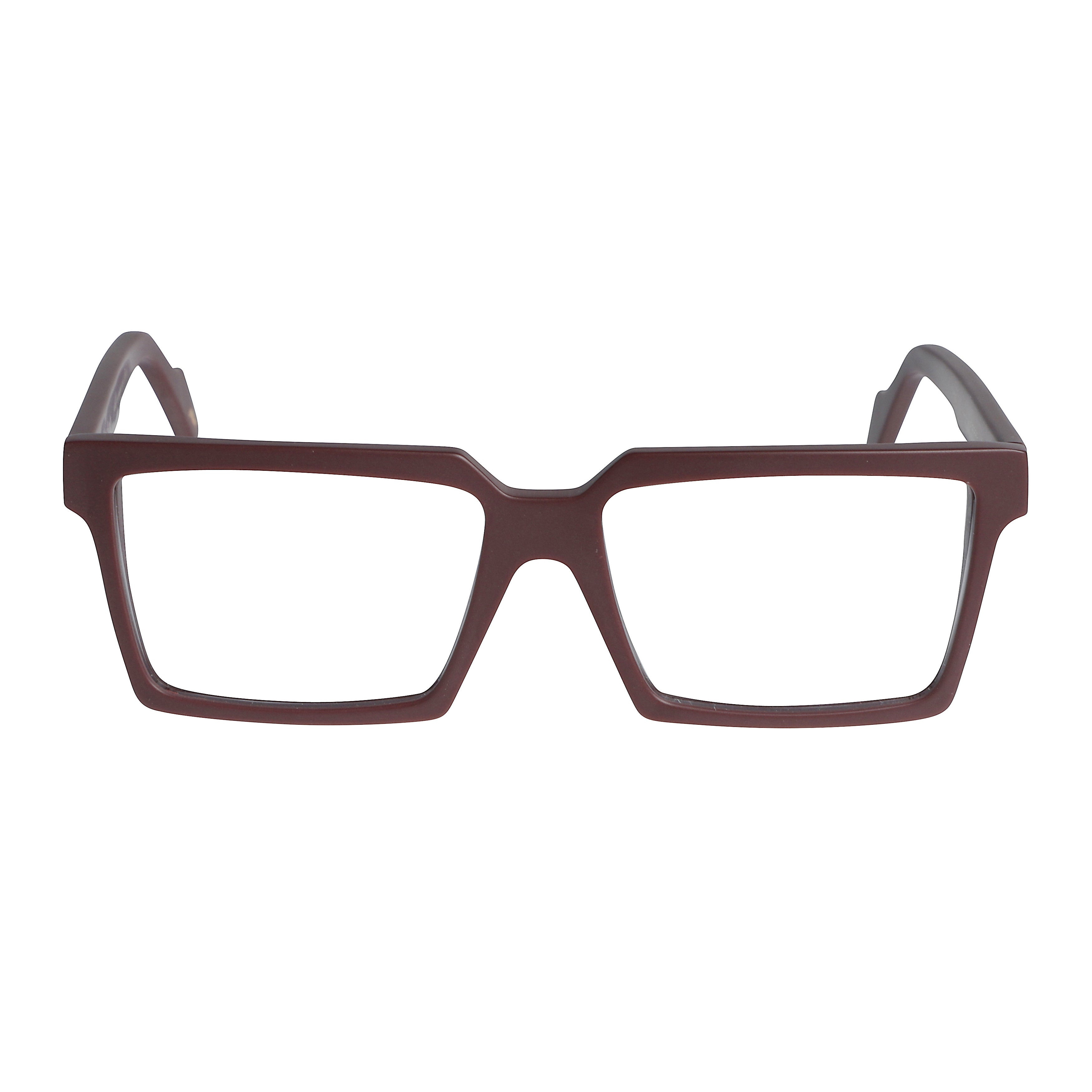 Pierre Rectangular Burgundy Frame Sunglasses with Gold Accents