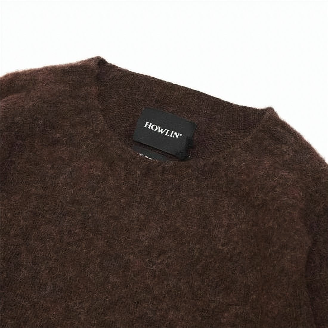 Fuzzy Texture Brown Wool Sweater