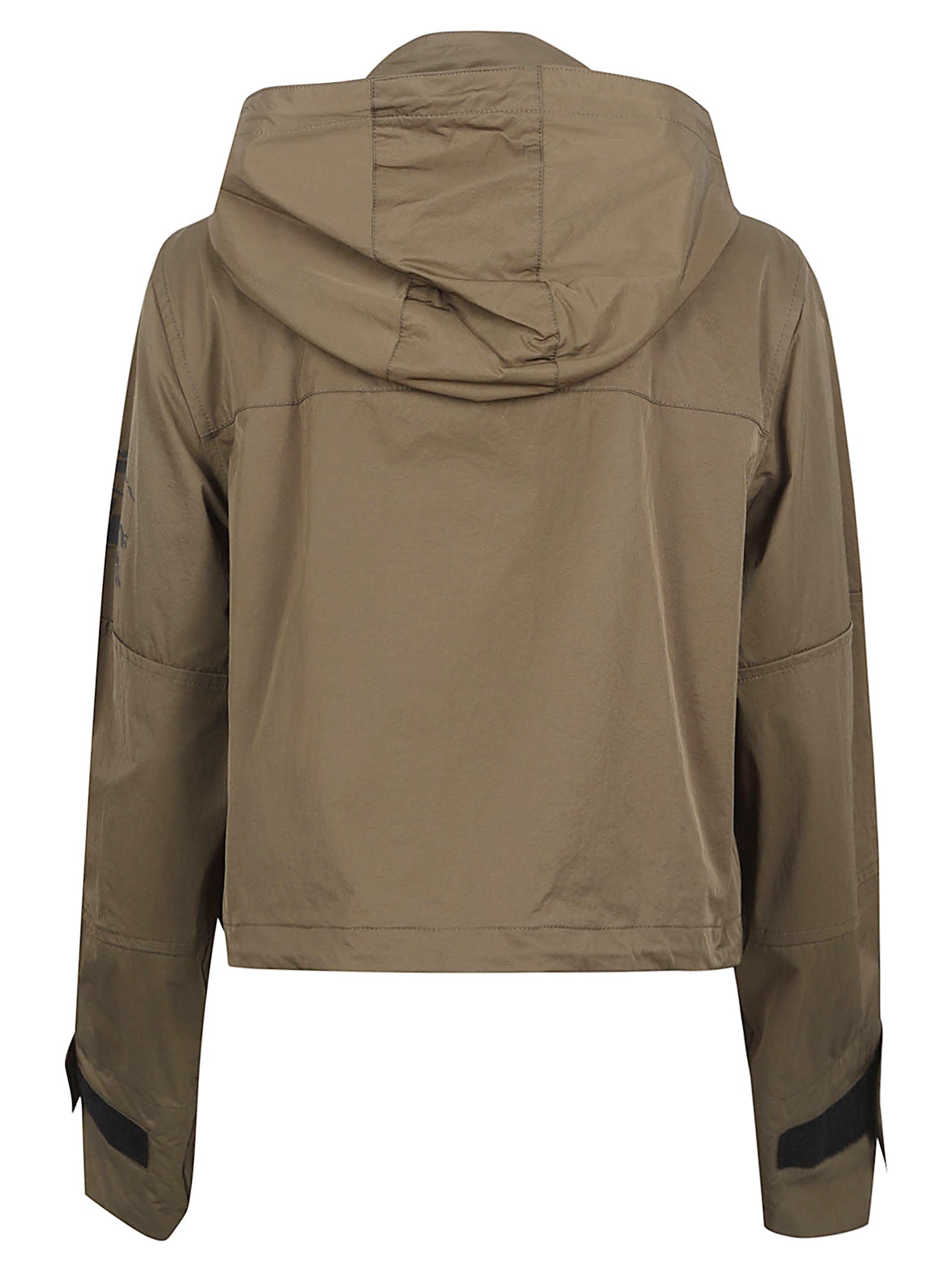 Cropped Jacket with Detachable Hood and Equestrian Detail