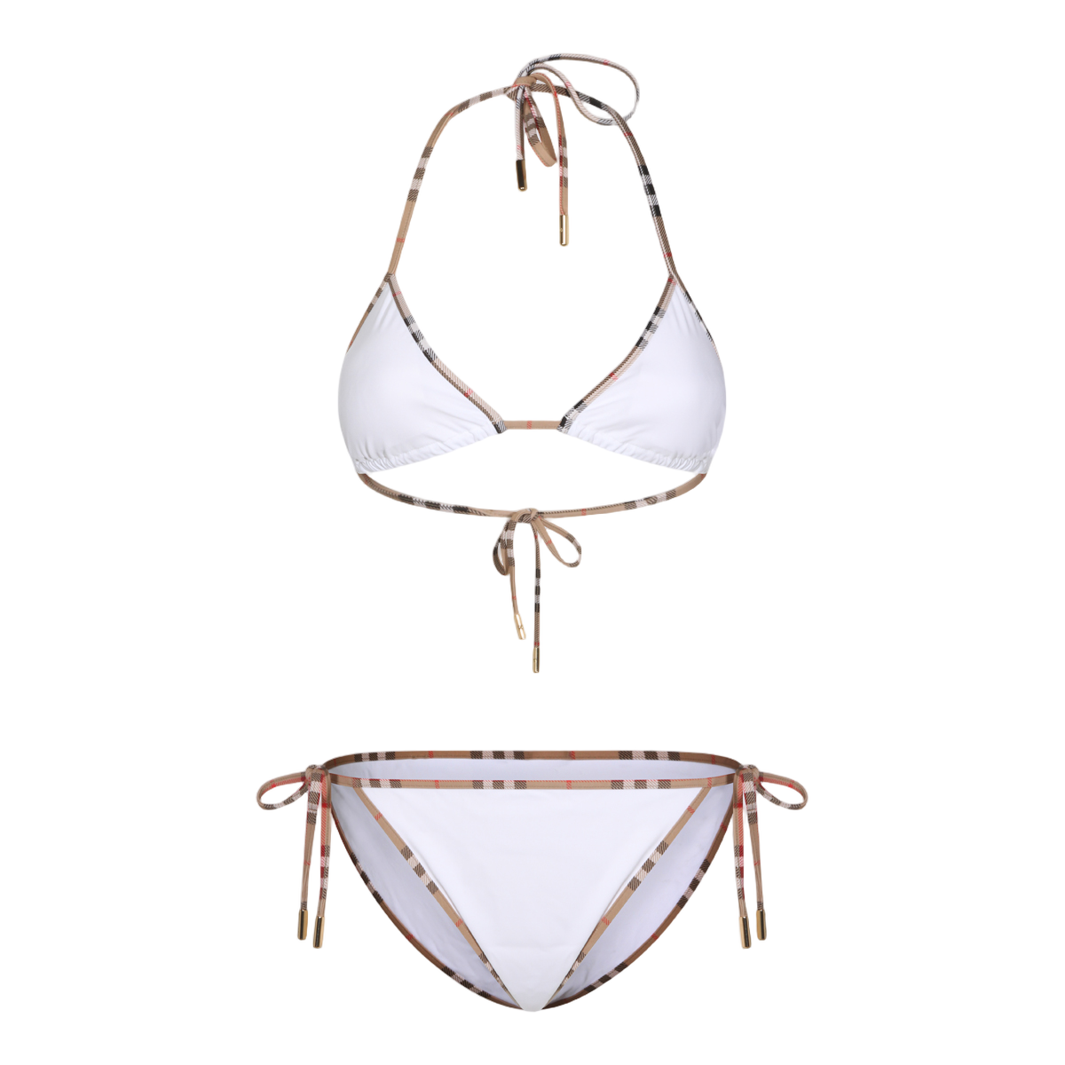 Two-Piece Bikini Set with Checkered Trim