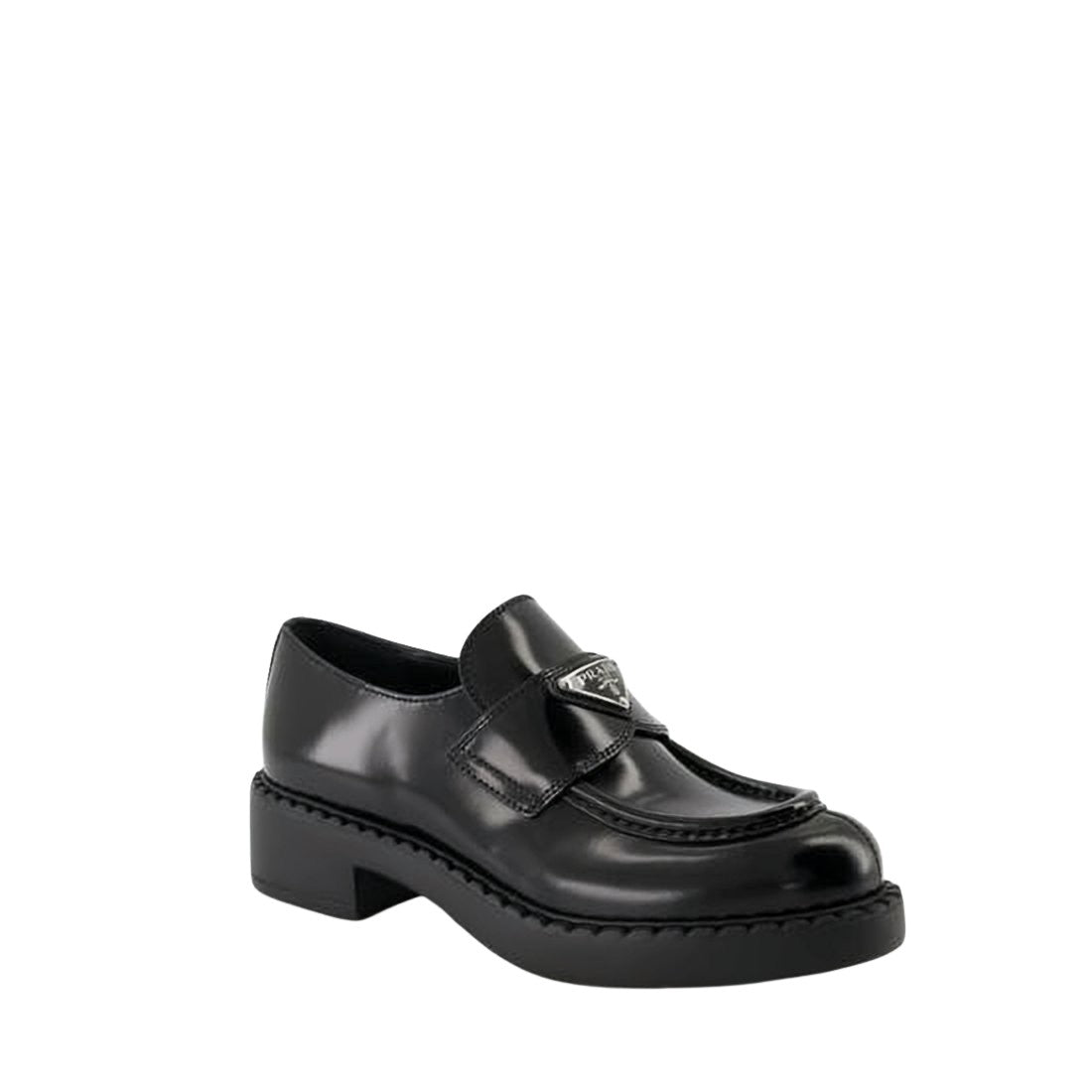 Polished Lambskin Mule with Chunky Rubber Sole
